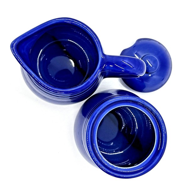 Test Rite International Cobalt Blue Stoneware Sugar & Creamer‎ set - Picture 5 of 11